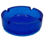 Scrumiera rotunda din sticla, Scotch Ashtray, 10.5 cm, culoare albastru